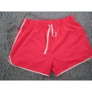 Womens 1X Pink Shorts Athletic Active Wear White Trim Pull On Zone Pro Polyester